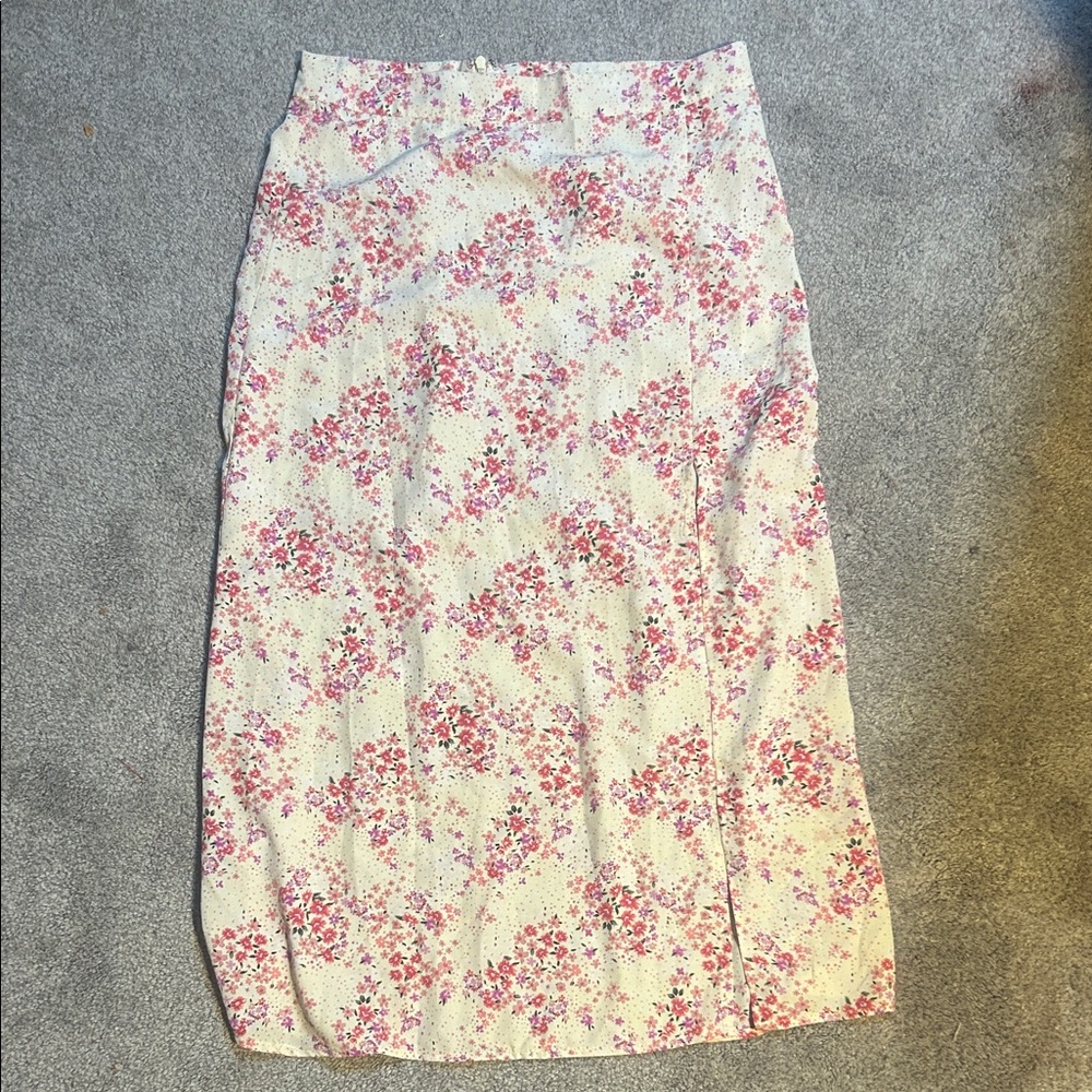 Forever 21 Pink Floral Long Skirt